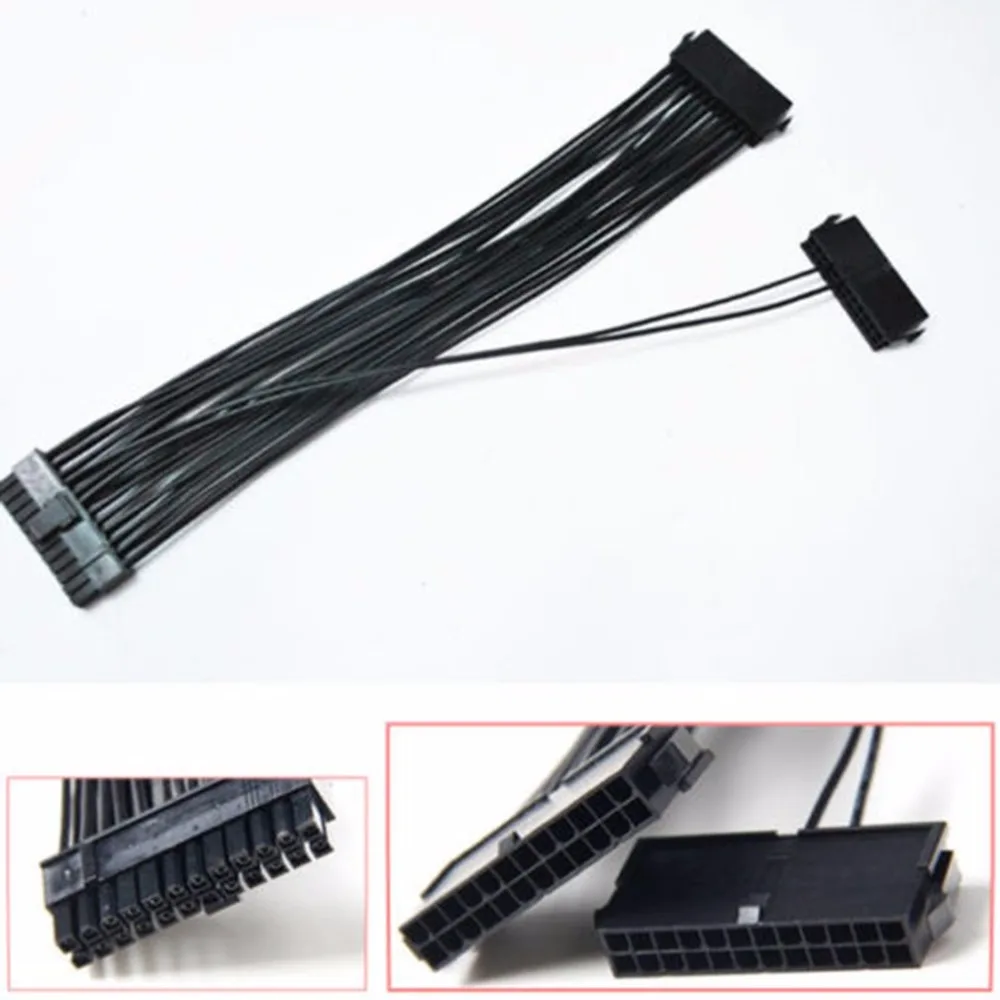 Upgrade 24pin 20+4pin Dual PSU ATX Power Supply Adapter Cable Connector For Mining 30cm Starting Line Computer Components Upgrade 24pin 20+4pin Dual PSU ATX Power Supply Adapter Cable Connector For Mining 30cm Starting Line Computer Components