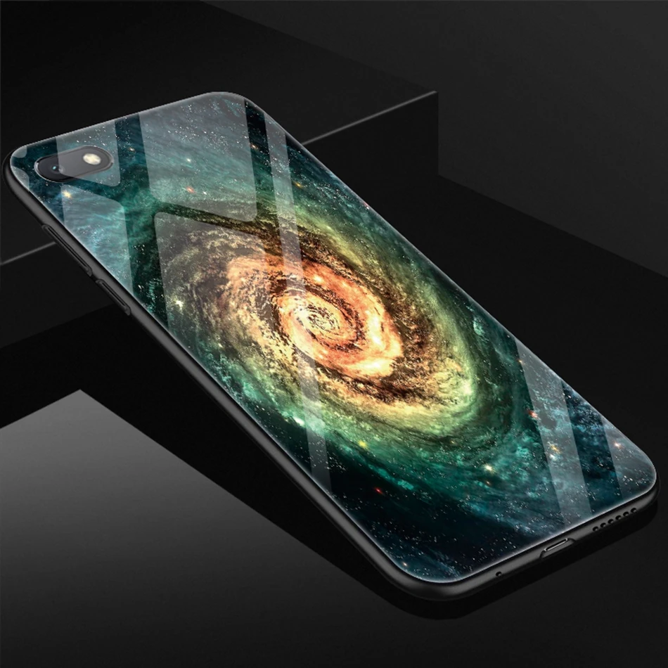 Tempered Glass Back Cover for Xiaomi Redmi A6 Cases Space Patterned Phone Case for Xiaomi Mi A1 RedMi Note 5 Pro 4X 5 Plus Coque (13)