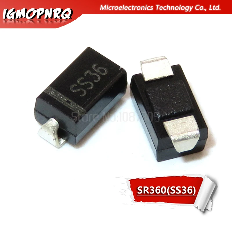 100PCS SS36 diode SMA 30v 60a SMD SR360 sk36 | Электронные компоненты и принадлежности