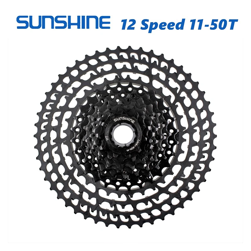 SUNSHINE MTB 12 скоростей кассета 11-50T Сверхлегкая 399 г CNC Freewheel горный велосипед запчасти для XTR GX NX