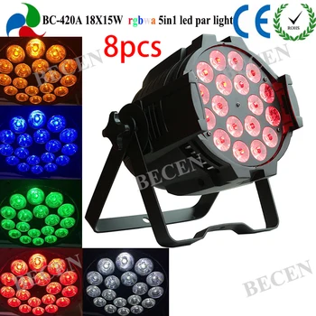 

8pcs 18x15W led Par light RGBWA Led Par lighti for Club Bar DJ Stage Party Wedding