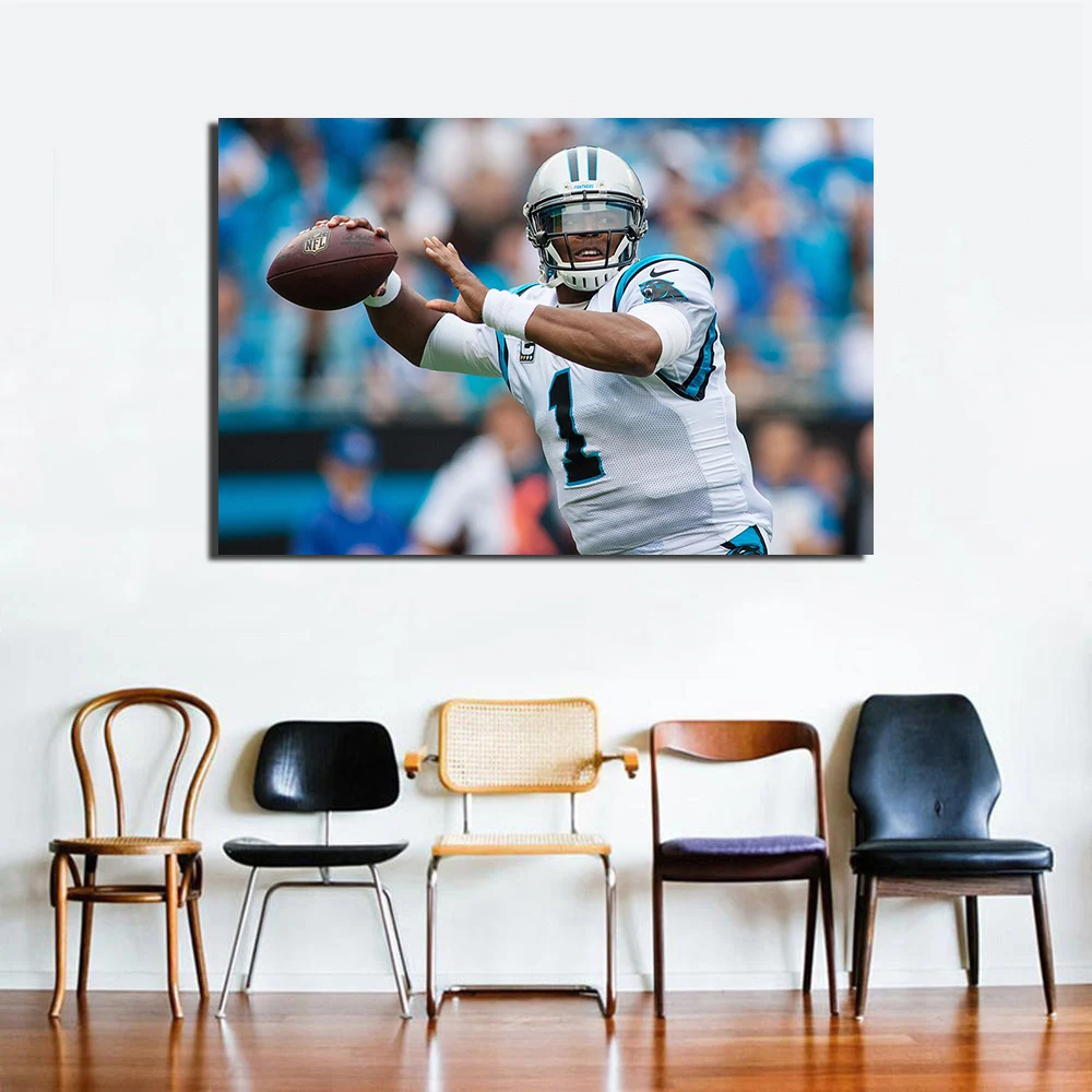 1 шт. Холст Картина Cam Newton Американский футбол HD плакаты и принты настенные