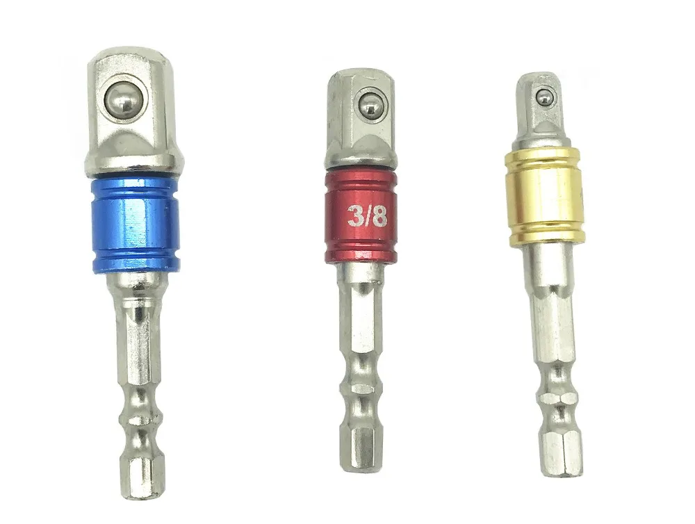 

Milda 3pcs/set Socket Bit Adapter Set Hex Shank To 1/4" 3/8" 1/2" Impact Drill Bit Driver Electrical Drilling Heads accessories