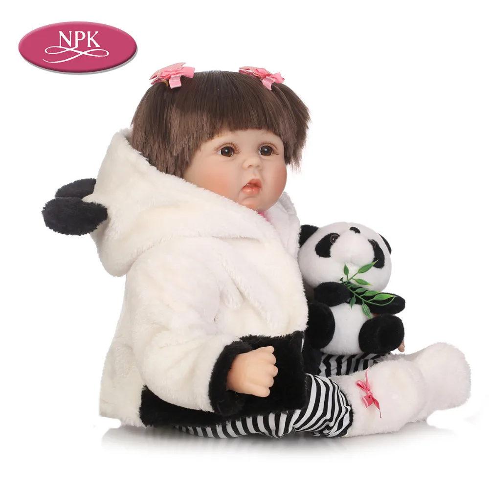 NPK 55CM Silicoen Reborn Baby Doll Soft Cotton Body Lifelike Cosplay Panda Newborn Princess Girl Toy Doll Reborn Menina 2018 (4)