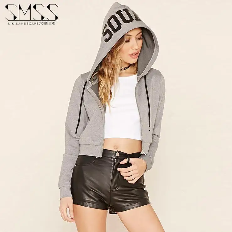 2018 Women Hoodie With Hats Short Bellybutton Sweatshirt