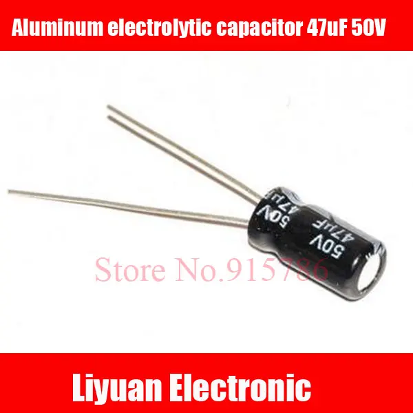 

50pcs Aluminum electrolytic capacitor 47uF 50V 6.3*12MM Electrolytic capacitor