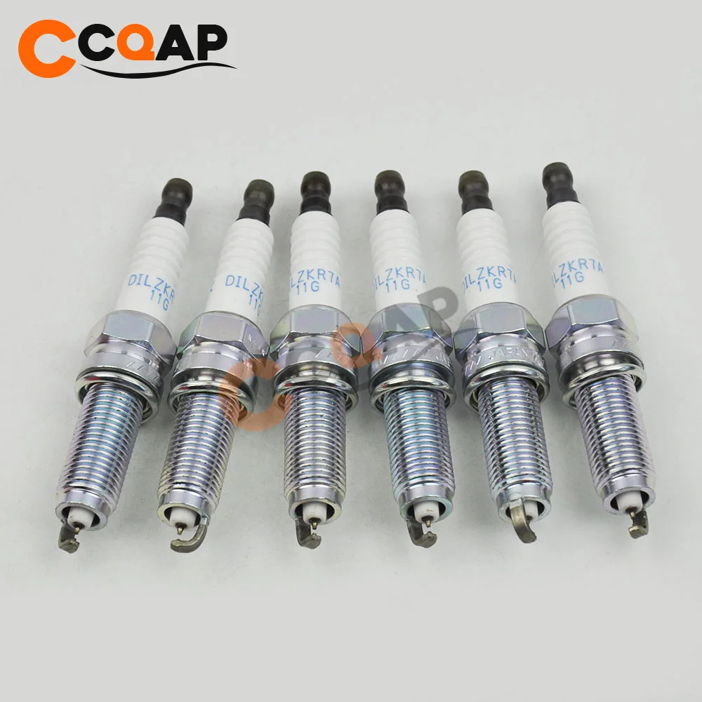 6 шт. двойная иридиевая Свеча зажигания 12290-R71-L01 DILZKR7A11G для Honda Accord Odyssey Pilot 12290R71L01 DILZKR7A-11G