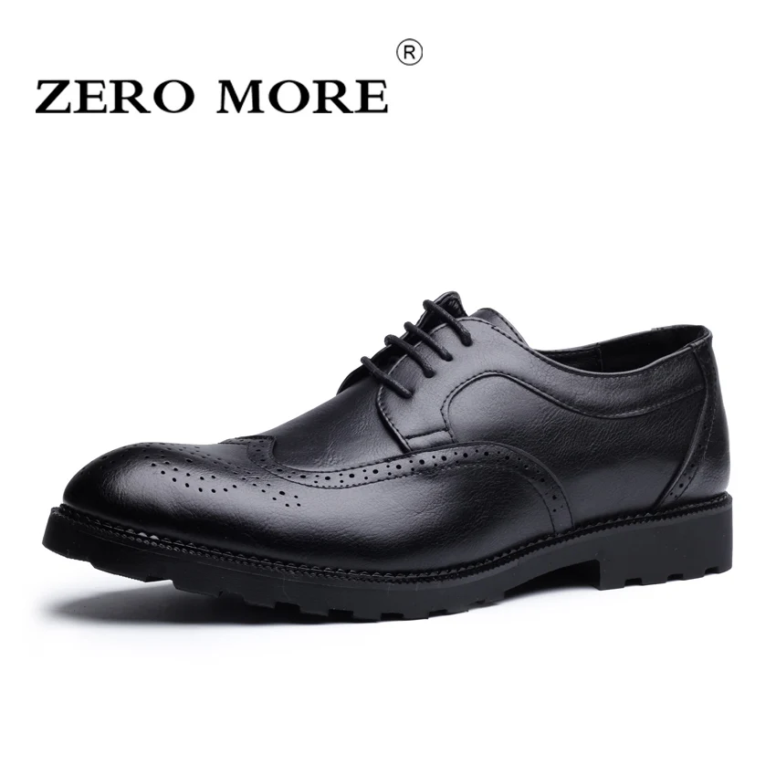 

ZERO MORE Big Sizes Mens Casual Shoes Hot Sale Fashion Brogues PU Dress Formal Shoes Men 2019 Lace Up Sewing Male Shoes Casual
