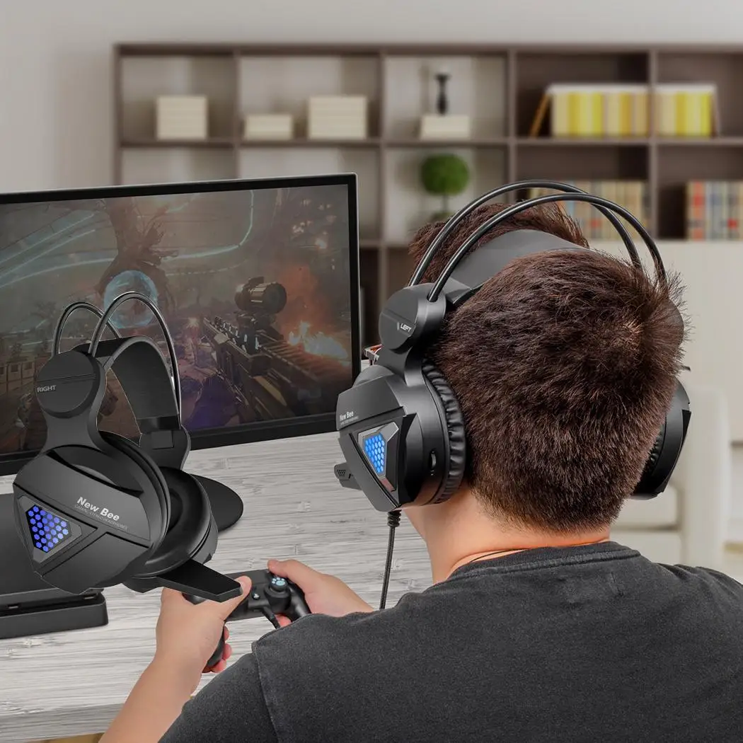 LED Light Gaming Headset Game Earphones 32 Black 108dB/3dB 1.8m/70.9inch Stereo Wired With Microphone | Электроника