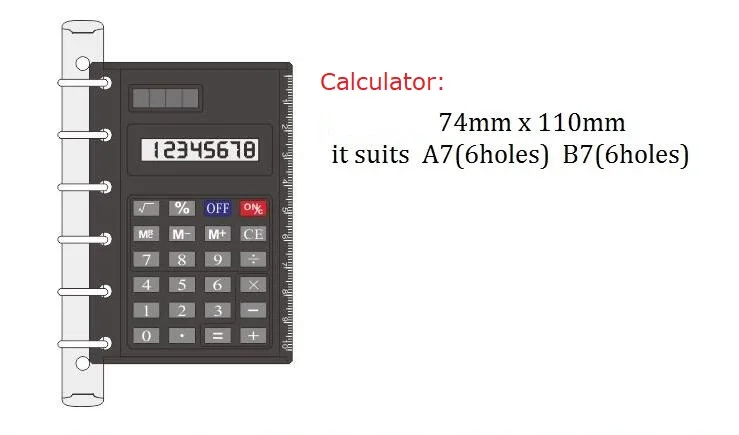 Милый мультфильм A7 вкладыш блокнот заправка, цветная спираль заправка страниц DIY Дневник Обложка PP связывающая программа оболочки - Цвет: A7 calculator 1pc