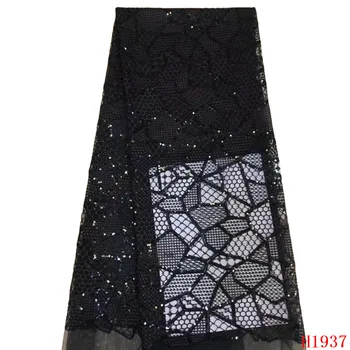 

2019 Latest Design African Tulle lace fabrics High quality Nigerian Lace Fabric For Women French Mesh Lace FabricHX1937-1