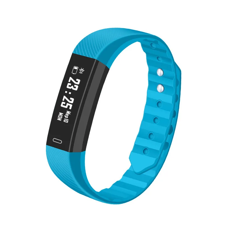 Schnoah ID115 Шагомер Смарт часы Время Дата дисплей наручные часы счетчик шагов Montre Bluetooth подключение часы pk Fitbits - Цвет: light blue