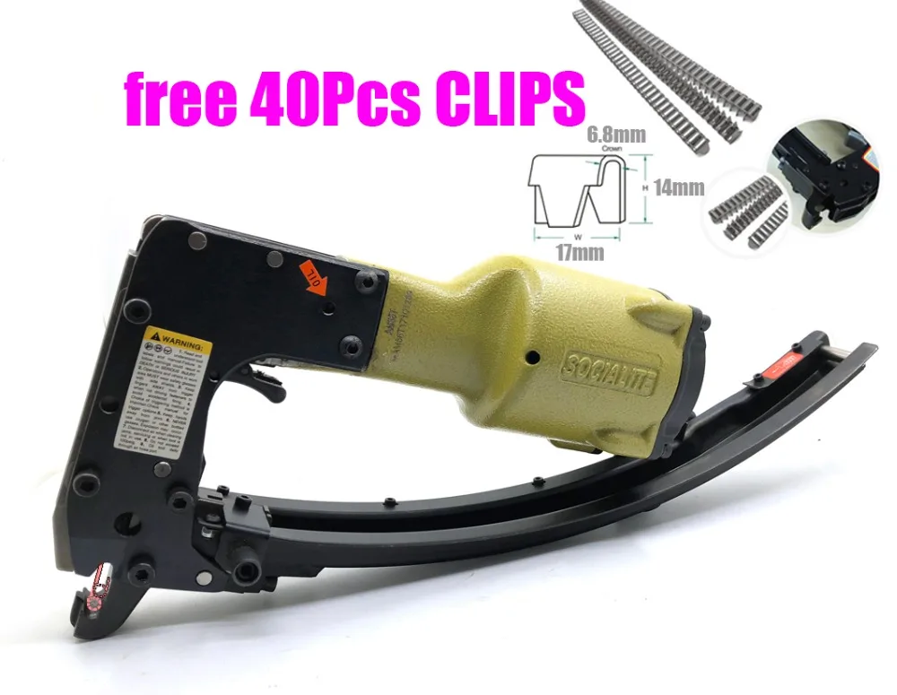 

Jikong Air Nailer Pneumatic Nail Gun Clinch Clip Guns Spring Mattress Sofa Nail Gun M66 Stapler Clinching Tool for Cage Fixing