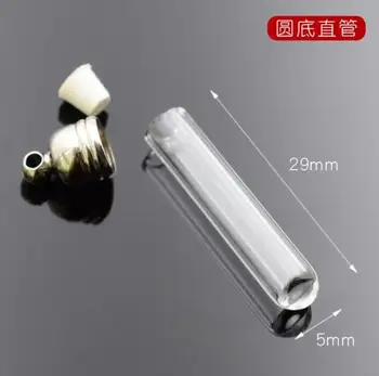 

500pcs tube shape glass vial pendant glass pendant wishing glass bottle locket necklace pendant name on rice bottle wishing jars