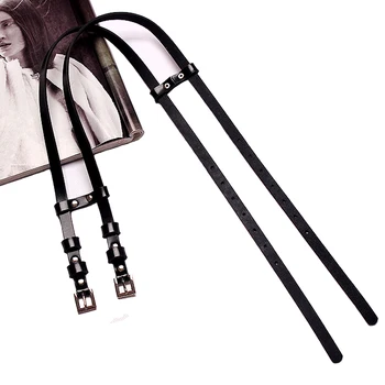 

New Double leather metal pin Buckle Ladies PU Leather Belt thin Fashion Wild Personality Knotted Decorative Belts For Women