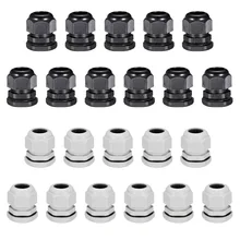 Uxcell 22 шт PG21/M25 кабельные вводы Регулируемый контргайку Водонепроницаемый Пластик соединений для 16-21 мм/13 мм-18 мм диаметр провода черный, белый цвет