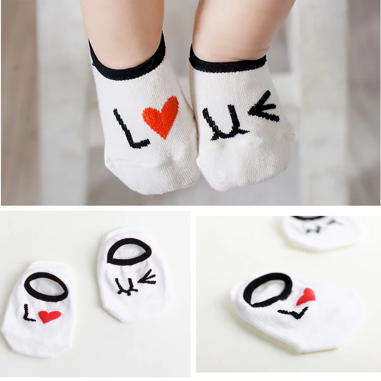 

Bosudhsou C2# Free Shipping Baby Toddler Non-Slip Socks Baby love Print Warm Unisex Cotton Ankle Socks 0-4Y of age 12prs/lot