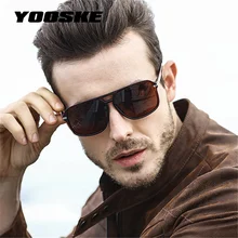 YOOSKE Classic HD Polarized Sunglasses Men Driving Brand Design Sun Glasses Man Mirror Retro High Quality Sunglass Goggles