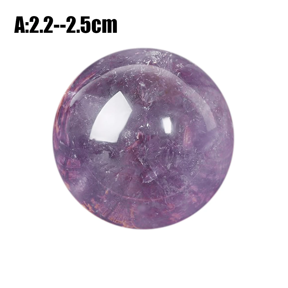Натуральный фиолетовый аметистовый шарик, необработанный драгоценный камень, полированный, модные подарки, волшебный фиолетовый кварцевый камень, шар, кристалл, украшение для дома - Цвет: A