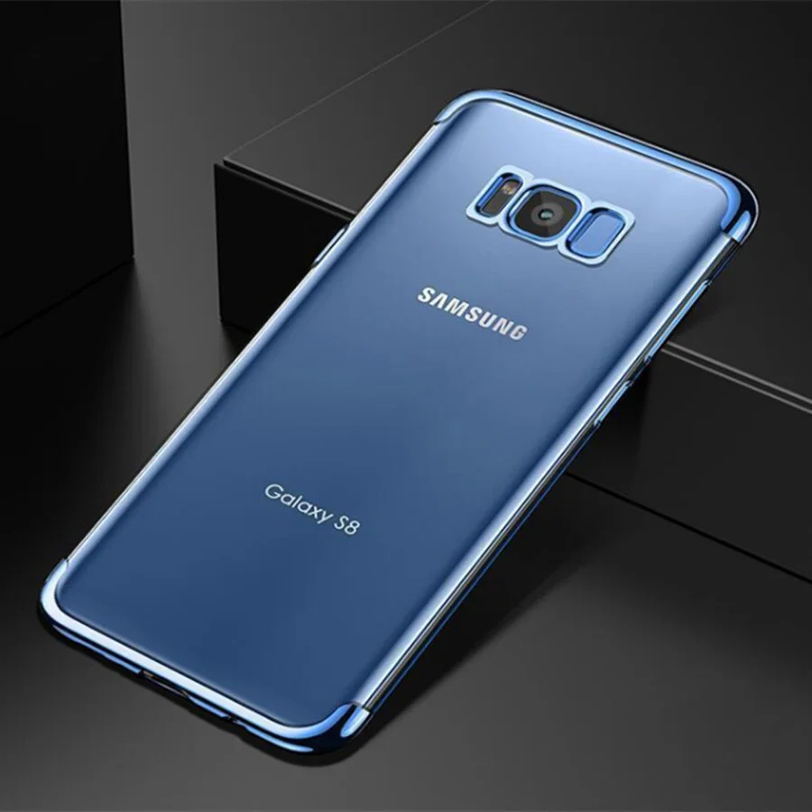 

Transparent Plating Phone Cases for Samsung Galaxy S8 Case Ultra thin soft TPU Bling case for Samsung S8 plus Case cover Luxury