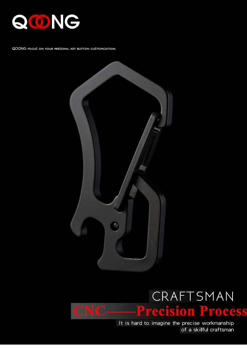 QOONG 2021 High-Grade Keychain Keyrings Portable CNC Tool Key Chain Ring Holder Simple Chic Gift For Men Women For Car Y50