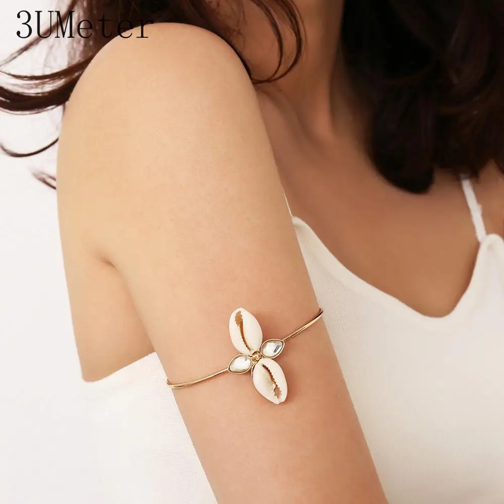 

3UMeter Shell Arm Bracelet for Women Summer Shell Armband Simple Bracelet for Arm Cuff Bracelet Adjustable Gift for Girlfriend