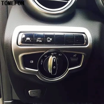 

ABS Chrome For Benz GLC 2016 2017 X205 Front Console Head Lamp Light Adjustment Button Knob Sticker Trim
