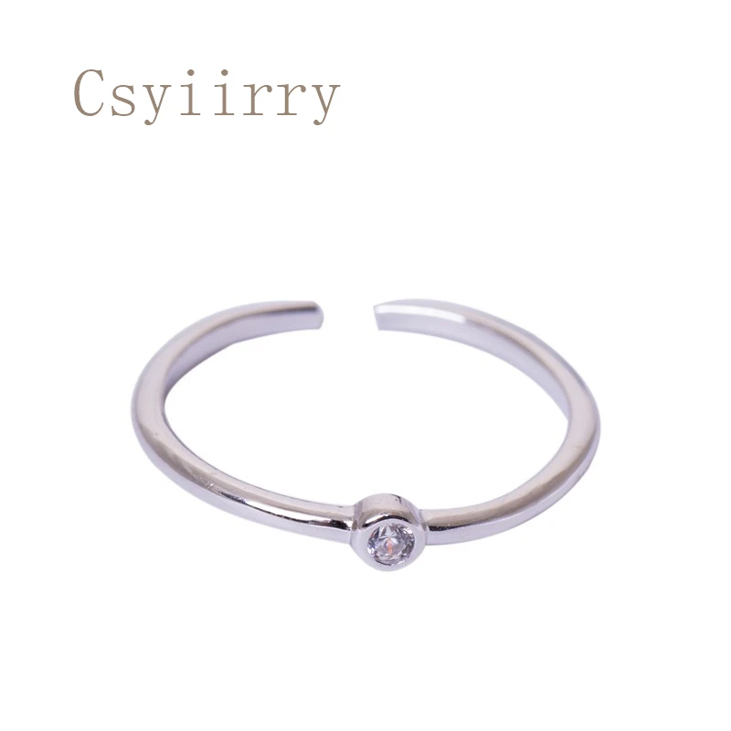 Csyiirry S925 Silver Inlaid Zircon Ring Female Korean Simple Geometric Round Live Temperament Tail RY38 | Украшения и аксессуары