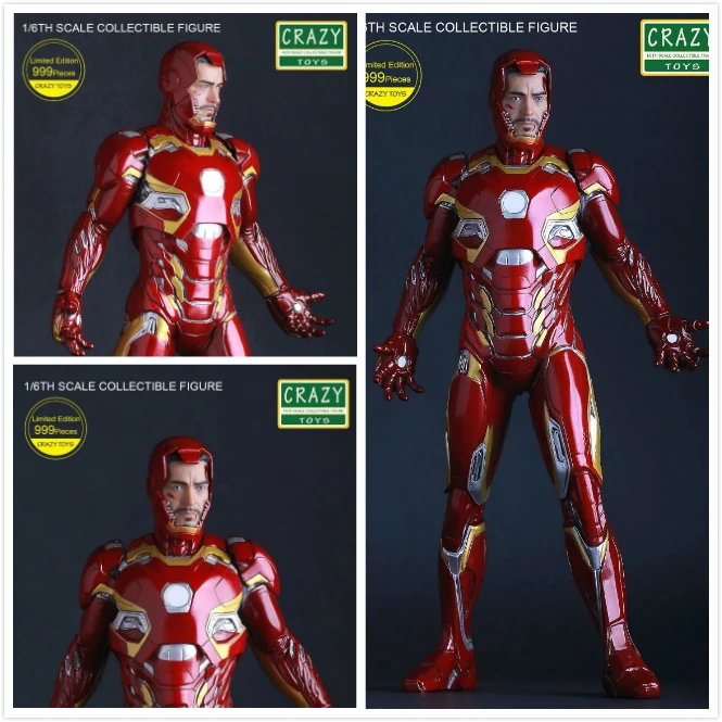 

Crazy Toys Captain America Civil War:Iron Man Mark XLV MK45 12" Dolls PVC Figure Resin Collection Model Toy Gifts