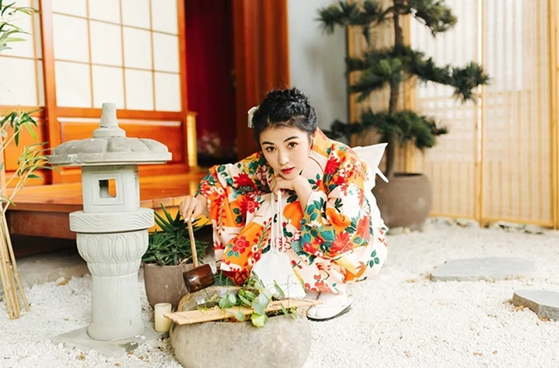 Традиционный японский костюм кимоно гейши Косплей Obi Yukata кимоно для каратэ женское кимоно хаори платье юката для женщин FF2114