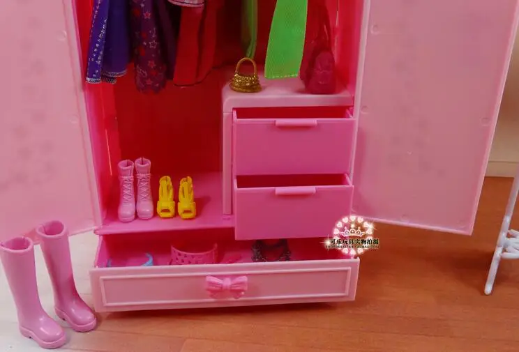 Подарок на день рождения для девочек, пластиковый игровой набор, моделирующий гардероб, игрушки для девочек, 30 см, кукольная мебель для куклы Барби
