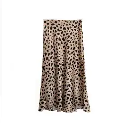 Летняя винтажная юбка с высокой талией леопардовая юбка с принтом женские панк-рок корейский стиль boho уличная jupe femme 2019