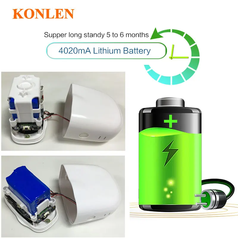 KONLEN wifi 1080 P с питанием от аккумулятора домашняя ip камера видеонаблюдения