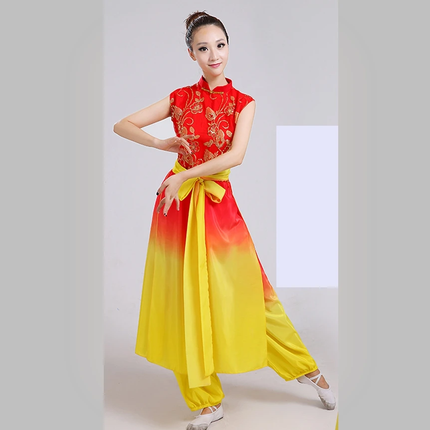 Танцевальный костюм Yangko Китайский народный танец на заказ Chess традиционное платье для женщин