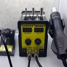 Паяльная станция антистатические тепловой пушки 2-в-1 воздуха пистолет для снятия припоя станции 220 паяльная станция 968D