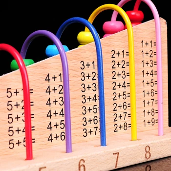 

Child Wood rainbow computing frame Addition Subtraction Toys Children's Beech Calculator Frame educational Logico teaching Game