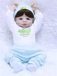 55 см мальчик мягкие силиконовые куклы Reborn Baby Реалистичная кукла Пупс 22 дюймов полная виниловая Кукла-младенец кукла для девочек dollmai