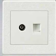 Новое поступление! Белая 2 в 1 компьютерная и настенная розетка для телевизора/розетки 10A 220-250V панель материал PC анти-огнестойкий 1 шт