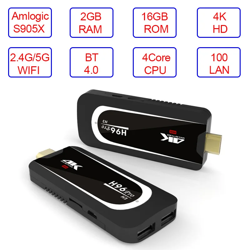ТВ ключ палка H96 Pro H3 Amlogic S905X 2 ГБ 16 Android 7 1 Мини ПК|android wifi|android androidtv android |