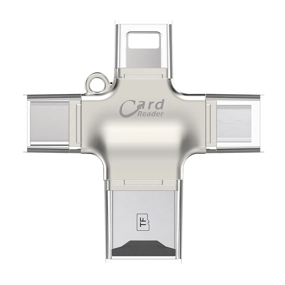UTHAI R010 4in1 Card Reader usb-C Micro USB MicroSD Adapter for Android ipad/iphone 7 8 X plus 6s5s Macbook OTG TF SD Cardreader