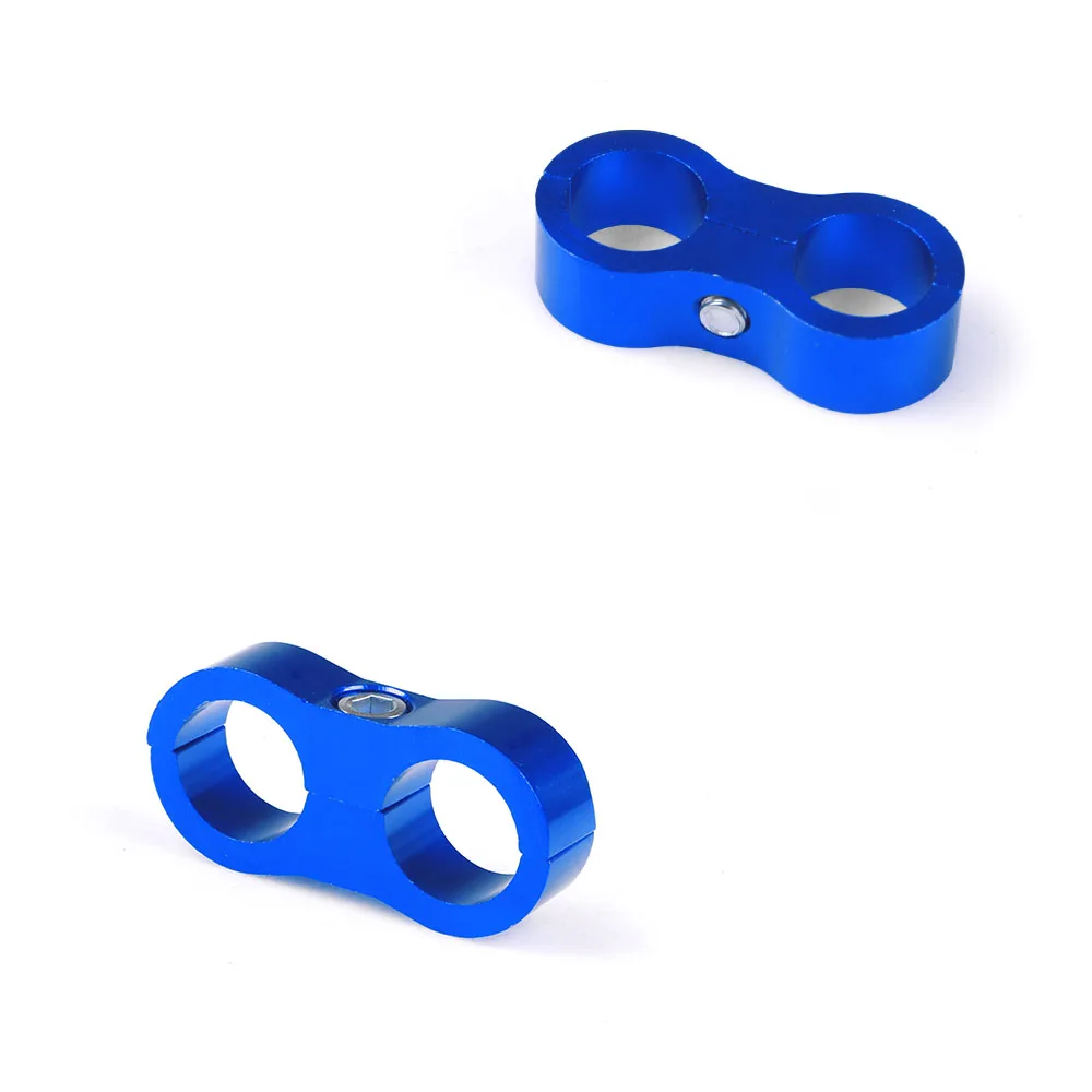 Hose Clamps AN4 AN6 AN8 AN10 AN12 Braided Rubber Hose Line Clamp Aluminum Anodized Line Separator Separator Divider Clamp Kit Black Blue