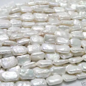 

10x18mm Genuine Natural White Baroque Freshwater Pearl Loose Beads 15"