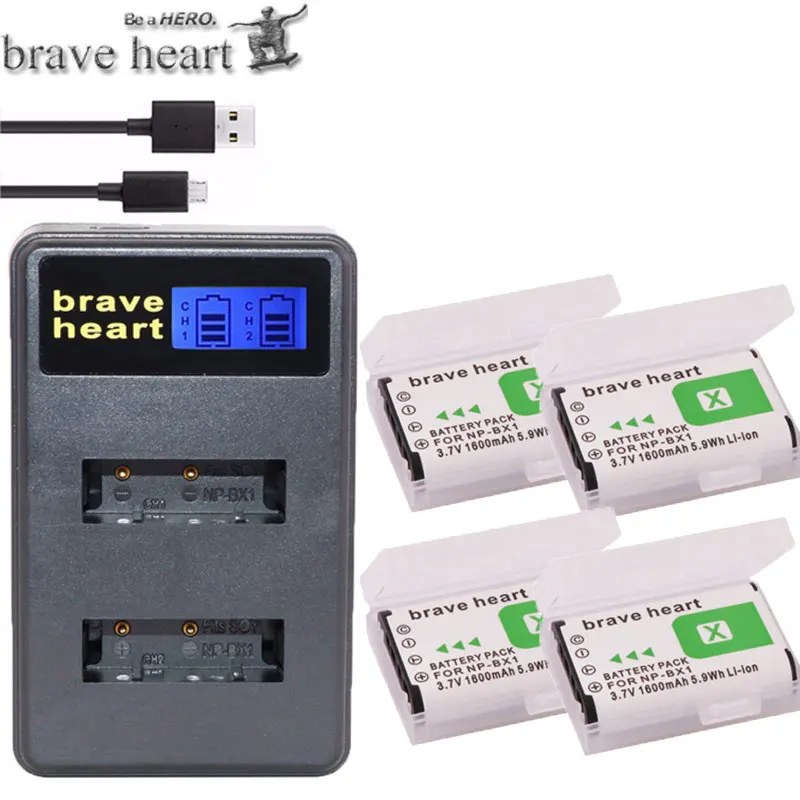 6 шт. аккумуляторные блоки NPBX1 NP BX1 + зарядное устройство с двумя USB и ЖК дисплеем