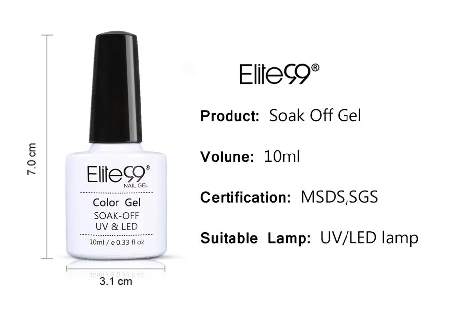 Elite99 Гель-лак серии зеленого цвета, долговечный Гель-лак для ногтей, вылечиваемый с УФ-лампой, светодиодный, основа, верхнее покрытие, Гель-лак, дизайн