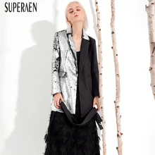 SuperAen High Street женский костюм куртка дикая Весна с блестками прошитая куртка женская с длинным рукавом модная женская одежда