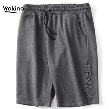 VROKINO бренд 4XL 5XL 6XL Лето Новинка хлопок Мужские шорты мужские повседневные свободные прямого кроя шорты Черный Серый Армейский зеленый