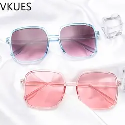 VKUES Overized солнцезащитные очки для женщин для мужчин Разноцветные винтажные Квадратные Солнцезащитные очки 2019, Новая мода Открытый вождения