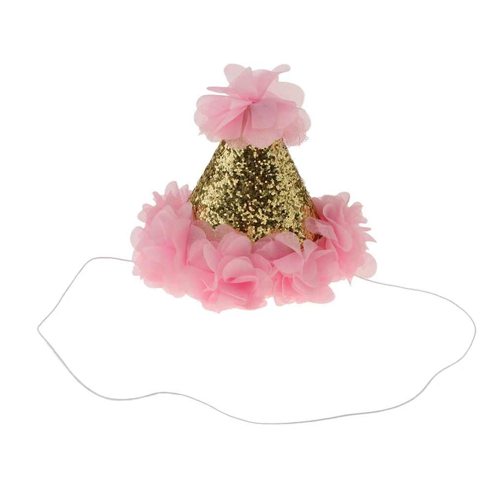 MagiDeal Kid 1st Birthday Flower Hats Cap Crown Prince Princess Comfortable Cap Headwear Photography Prop Holiday DIY Decoration