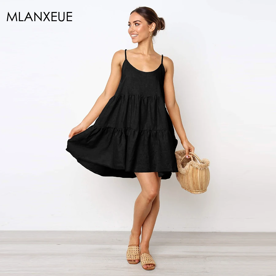 

Solid Baxkless Summer Dress Women Fashion Hem IrregularOff Shoulder Dresses Female Cusual Loose Lace-Up Beach Dress For Ladies