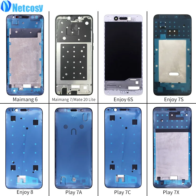 

Netcosy Middle Frame For Huawei Enjoy 6S 7S 8 Maimang 6 7 Front Housing Frame Part Bezel LCD Panel For Huawei Honor 7A 7C 7X